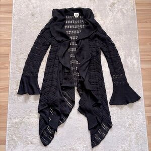 Ariat Wool Blend Open Knit Waterfall Cardigan With Bell Sleeves Size Medium